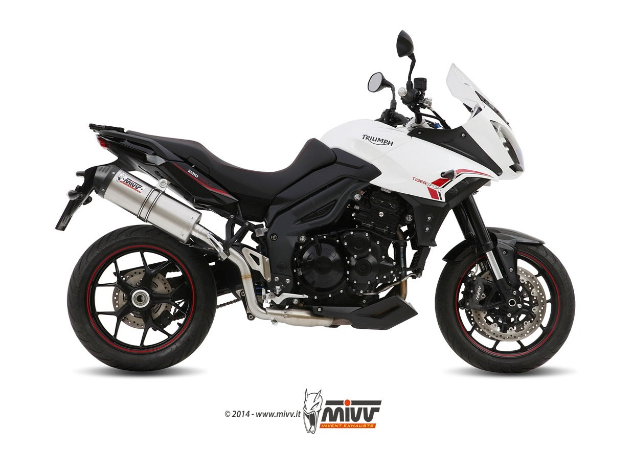 MIVV T.014 TRIUMPH TIGER 1050 ( 2013 / 16 ) Slip-on Exhaust "Oval" (titanium + carbon cap; approved) – Accessories in the 2WheelsHero Motorcycle Aftermarket Accessories and Parts Online Shop