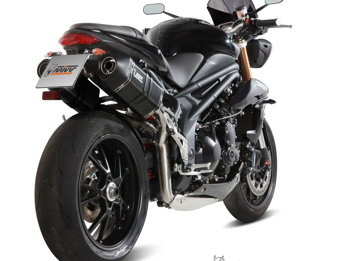 MIVV AT.012 TRIUMPH SPEED TRIPLE 1050 R / S / RS ( 2011 / 15 ) Dual Slip On High Exhaust "Speed Edge" (black; approved) – Accessories in the 2WheelsHero Motorcycle Aftermarket Accessories and Parts Online Shop