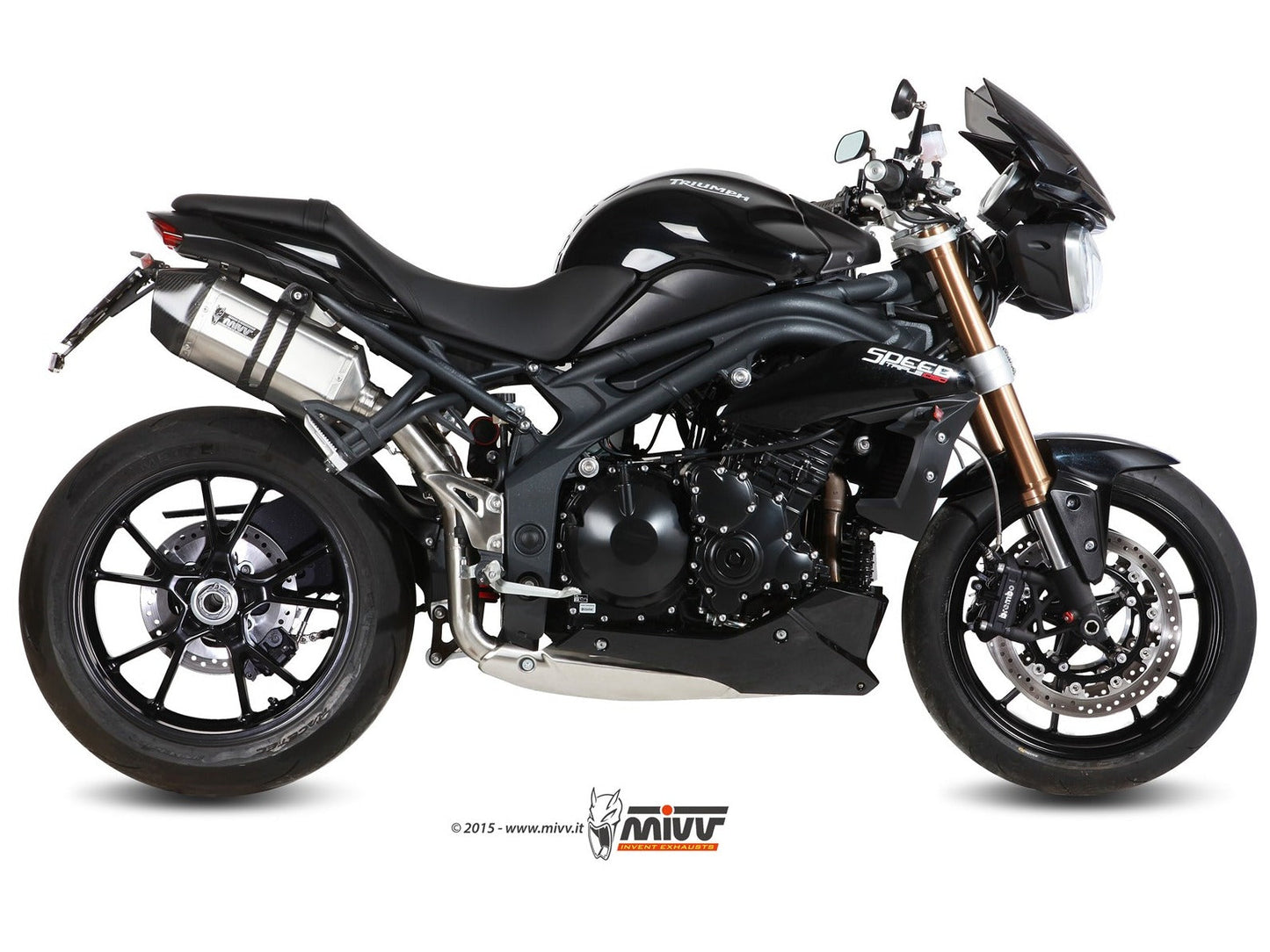 MIVV AT.012 TRIUMPH SPEED TRIPLE 1050 R / S / RS ( 2011 / 15 ) Dual Slip On High Exhaust "Speed Edge" (stainless steel; approved) – Accessories in the 2WheelsHero Motorcycle Aftermarket Accessories and Parts Online Shop