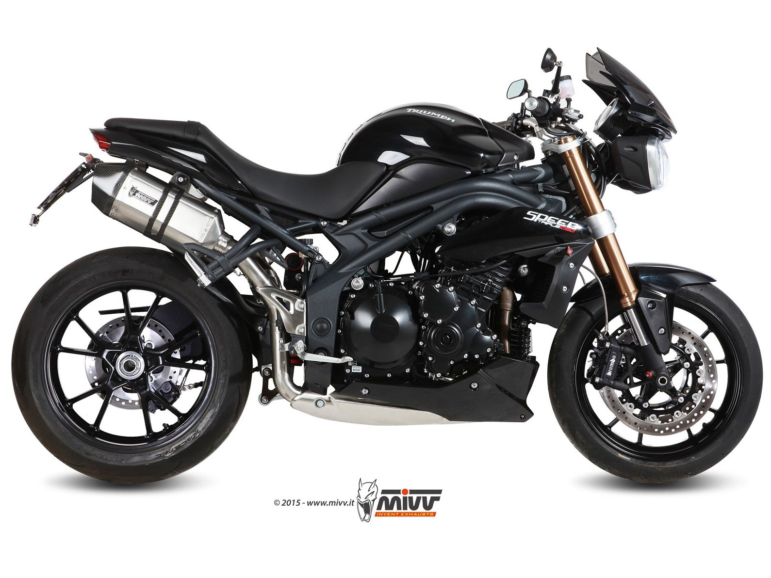 MIVV AT.012 TRIUMPH SPEED TRIPLE 1050 R / S / RS ( 2011 / 15 ) Dual Slip On High Exhaust "Speed Edge" (stainless steel; approved) – Accessories in the 2WheelsHero Motorcycle Aftermarket Accessories and Parts Online Shop