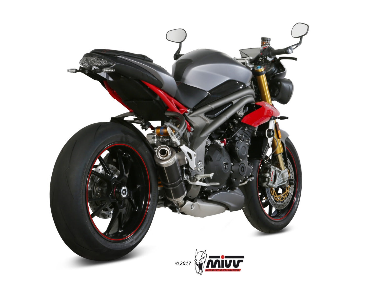 MIVV T.016 TRIUMPH SPEED TRIPLE 1050 R / S / RS ( 2016 - 17 ) Slip On Low Exhaust "GP" (black; approved) – Accessories in the 2WheelsHero Motorcycle Aftermarket Accessories and Parts Online Shop