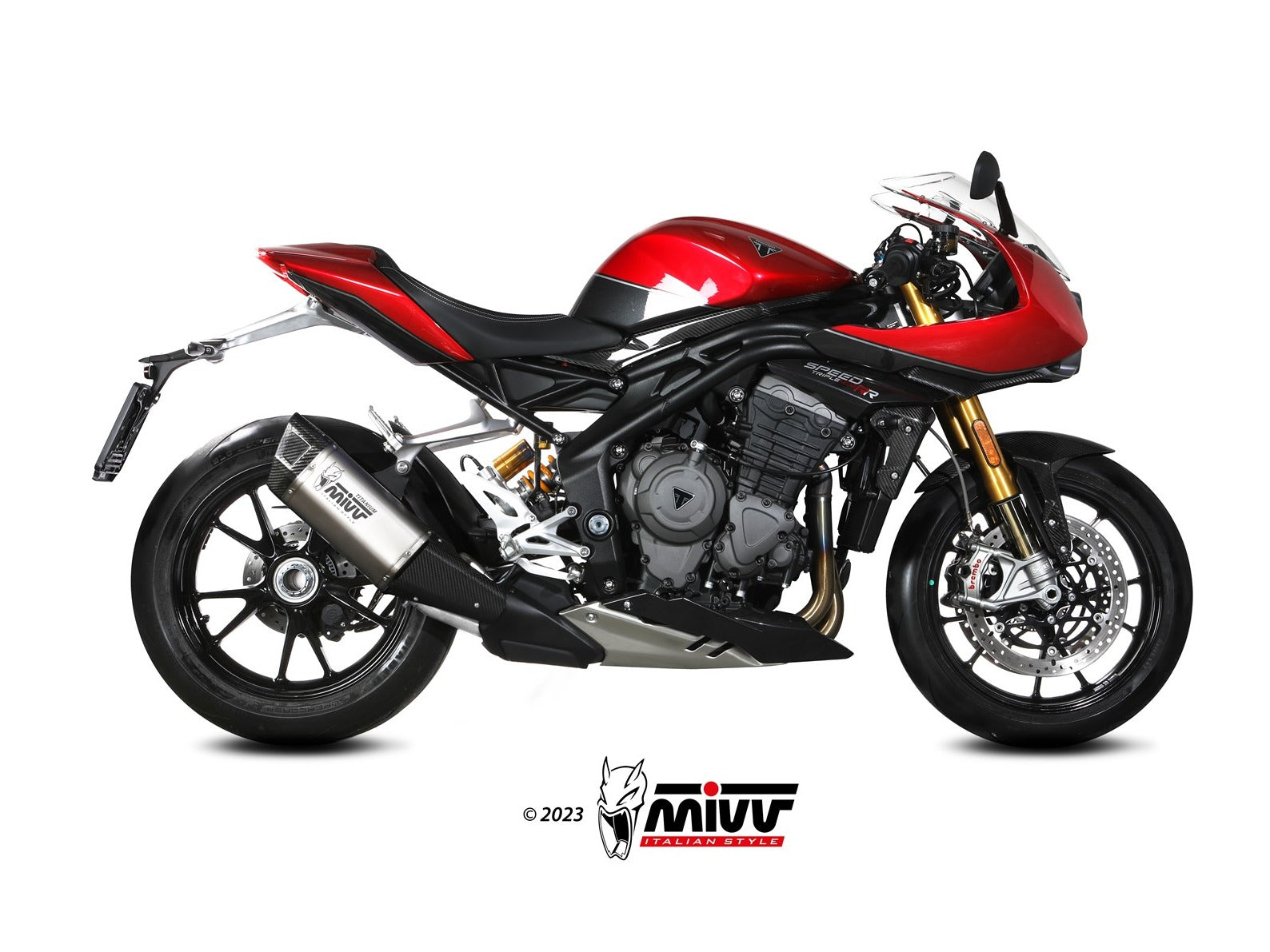MIVV T.025 TRIUMPH SPEED TRIPLE 1200 RR / RS ( 2021+ ) Dual Slip On Exhaust "SR-1" (titanium; approved) – Accessories in the 2WheelsHero Motorcycle Aftermarket Accessories and Parts Online Shop