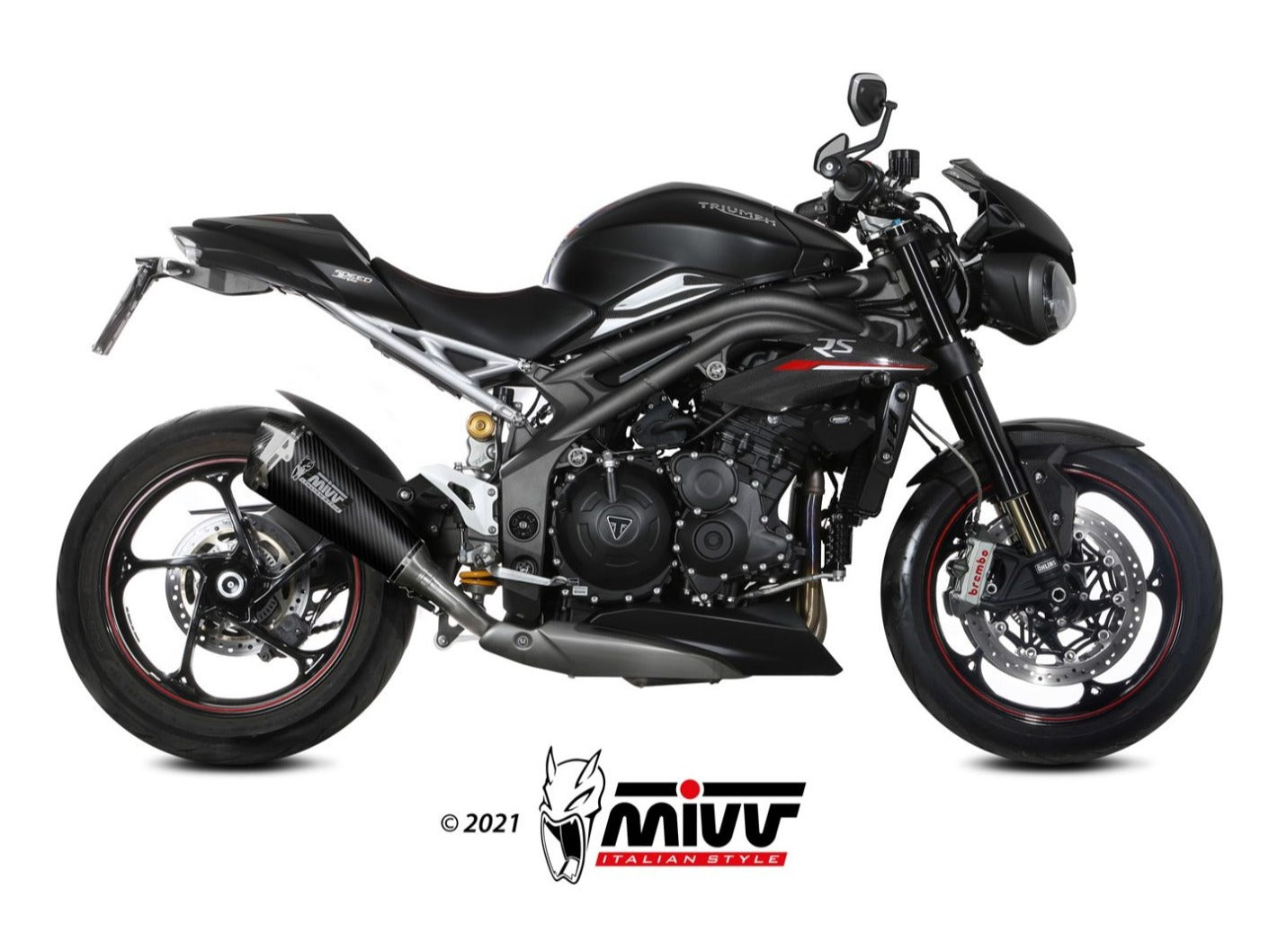 MIVV T.021 TRIUMPH SPEED TRIPLE 1050 R / S / RS ( 2018 / 20 ) Slip On Exhaust "Delta Race" (carbon; approved) – Accessories in the 2WheelsHero Motorcycle Aftermarket Accessories and Parts Online Shop
