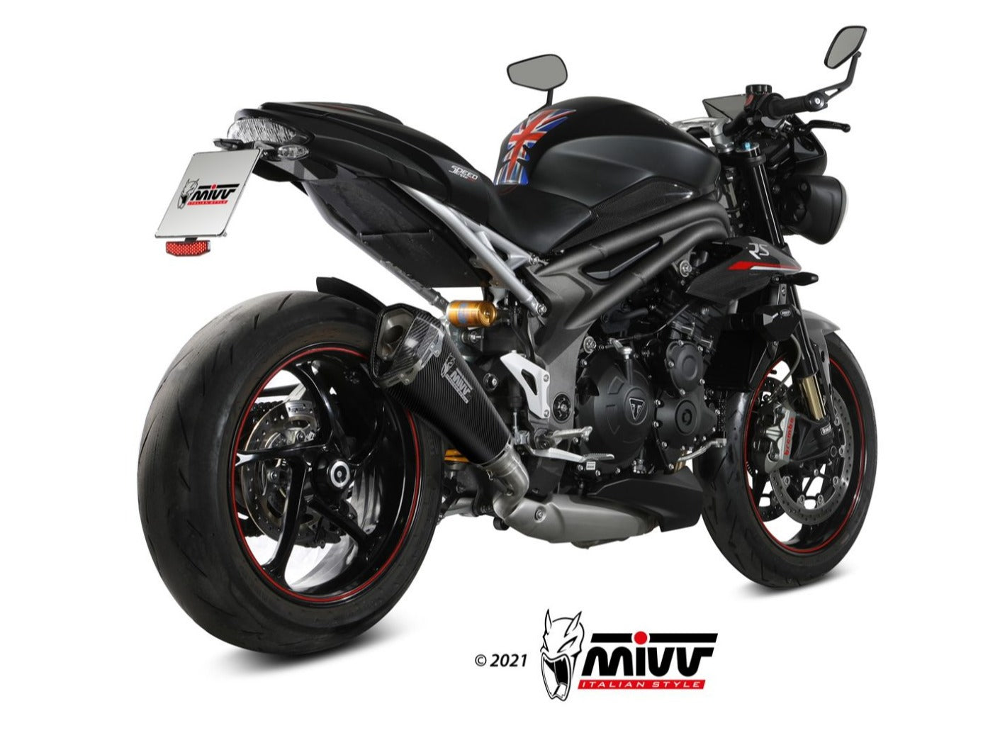 MIVV T.021 TRIUMPH SPEED TRIPLE 1050 R / S / RS ( 2018 / 20 ) Slip On Exhaust "Delta Race" (carbon; approved) – Accessories in the 2WheelsHero Motorcycle Aftermarket Accessories and Parts Online Shop
