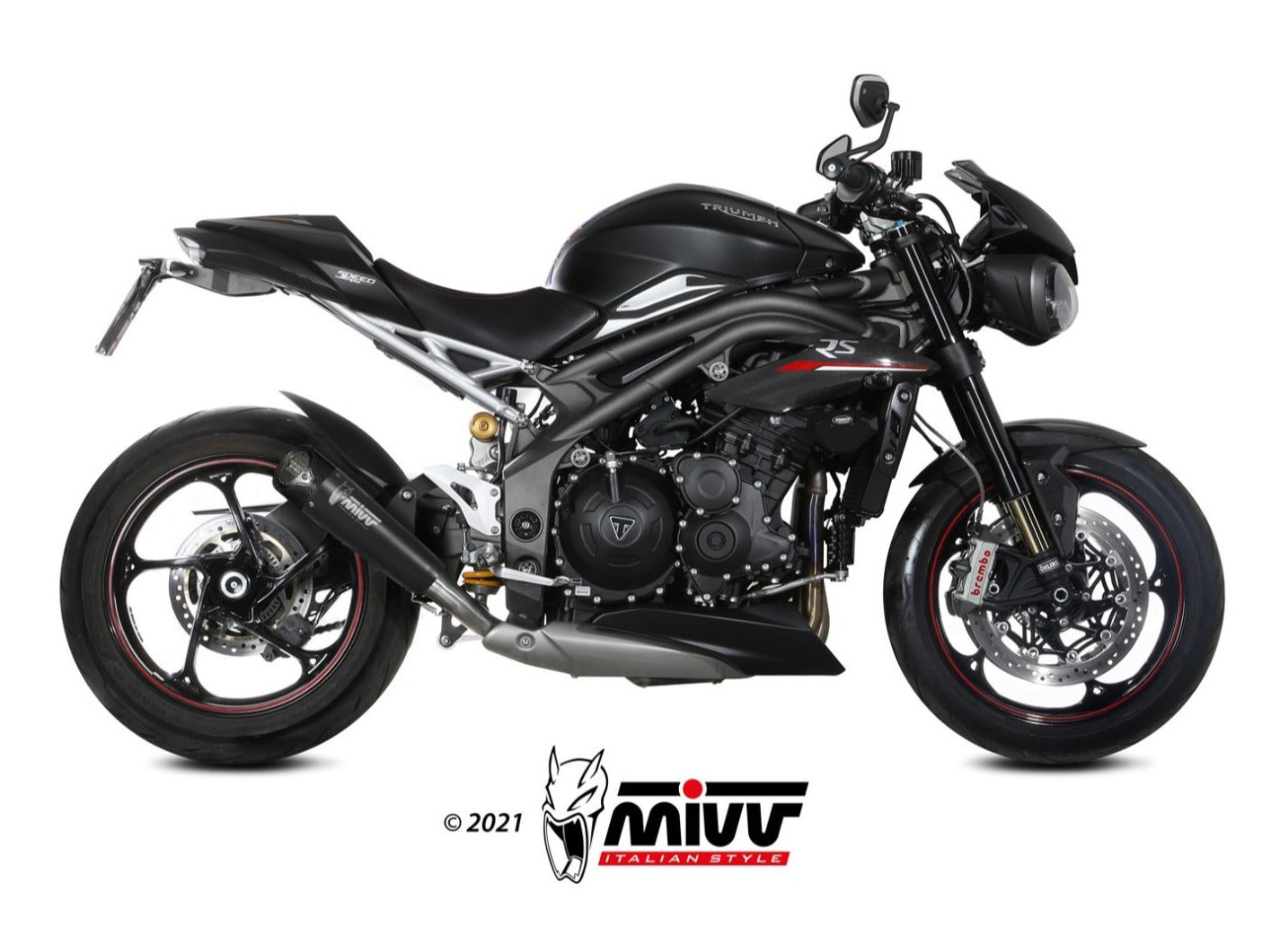 MIVV T.021 TRIUMPH SPEED TRIPLE 1050 R / S / RS ( 2018 / 20 ) Slip On Exhaust "X-M5" (black; not approved) – Accessories in the 2WheelsHero Motorcycle Aftermarket Accessories and Parts Online Shop
