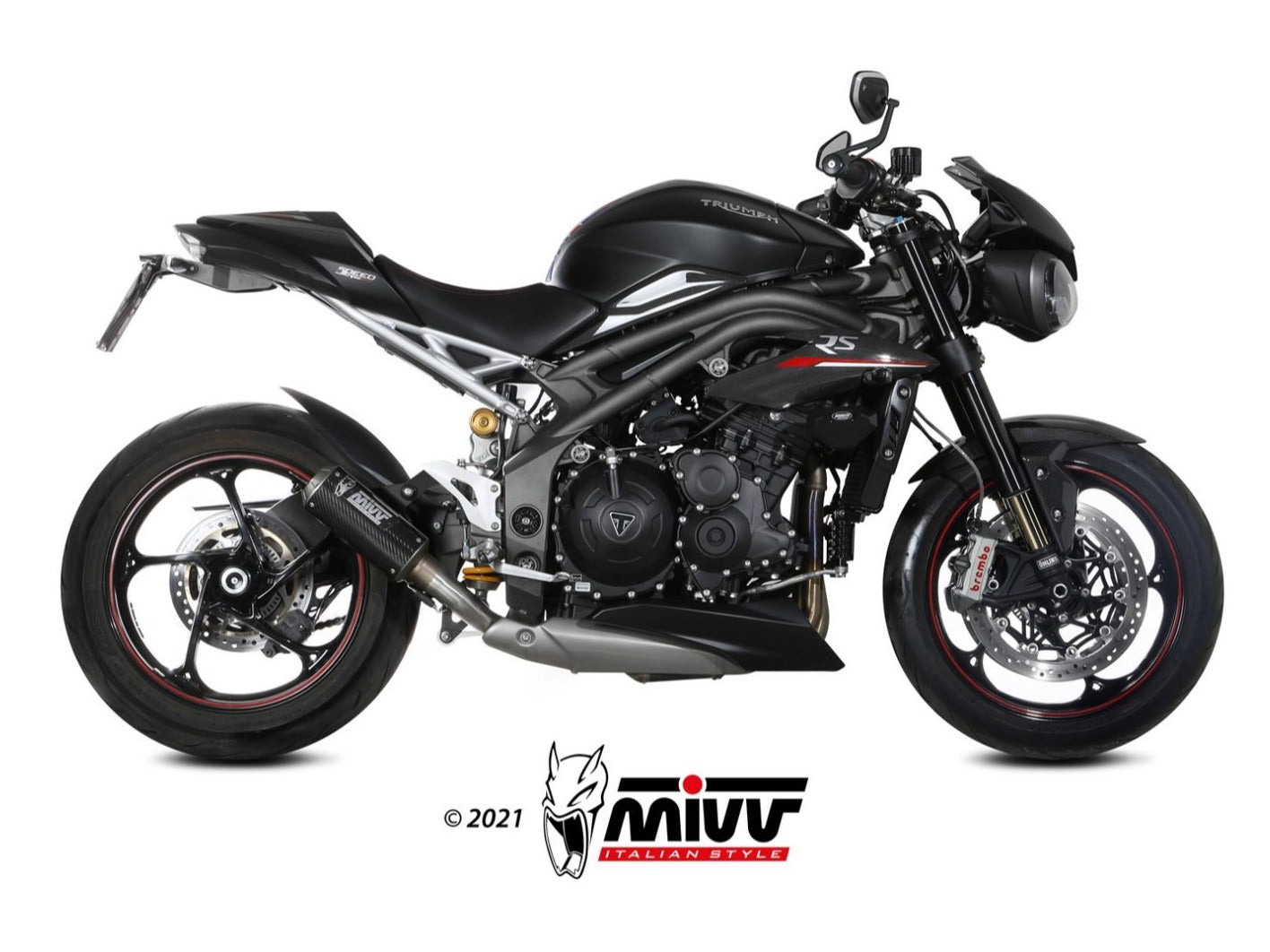 MIVV T.021 TRIUMPH SPEED TRIPLE 1050 R / S / RS ( 2018 / 20 ) Slip On Exhaust "MK3" (carbon; not approved) – Accessories in the 2WheelsHero Motorcycle Aftermarket Accessories and Parts Online Shop
