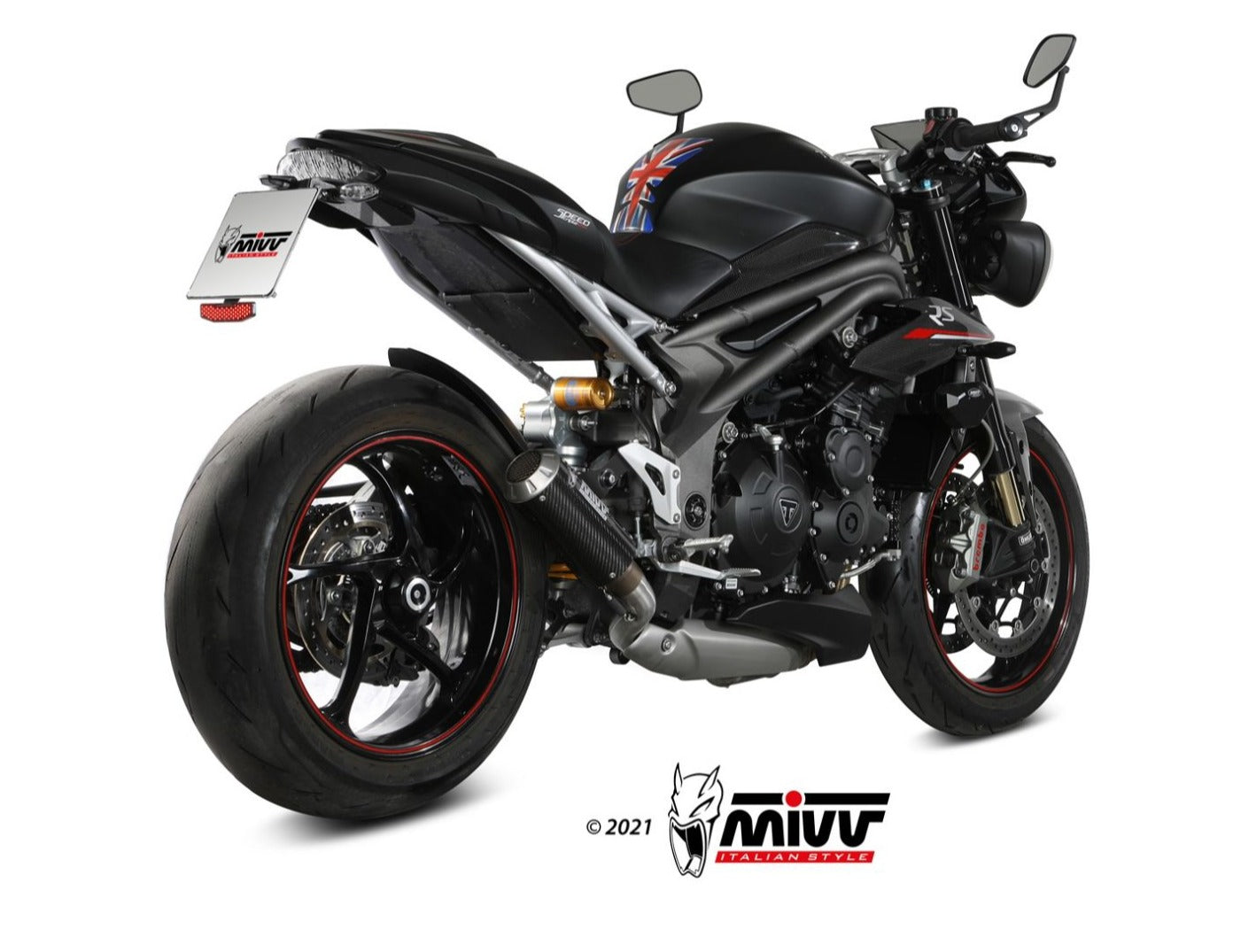 MIVV T.021 TRIUMPH SPEED TRIPLE 1050 R / S / RS ( 2018 / 20 ) Slip On Exhaust "MK3" (carbon; not approved) – Accessories in the 2WheelsHero Motorcycle Aftermarket Accessories and Parts Online Shop