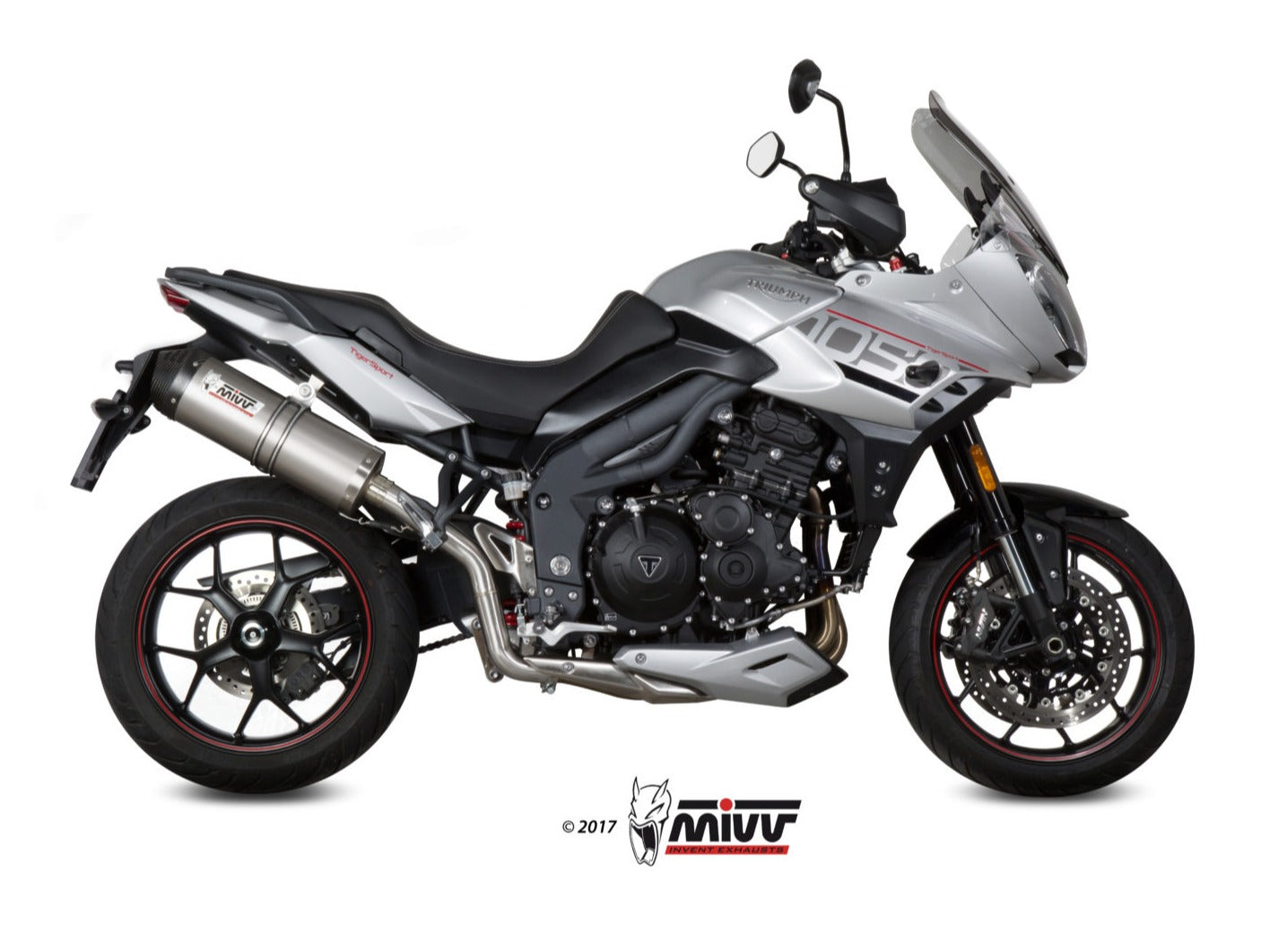 MIVV T.017 TRIUMPH TIGER 1050 ( 2017 / 20 ) Slip-on Exhaust "Oval" (titanium + carbon cap; approved) – Accessories in the 2WheelsHero Motorcycle Aftermarket Accessories and Parts Online Shop