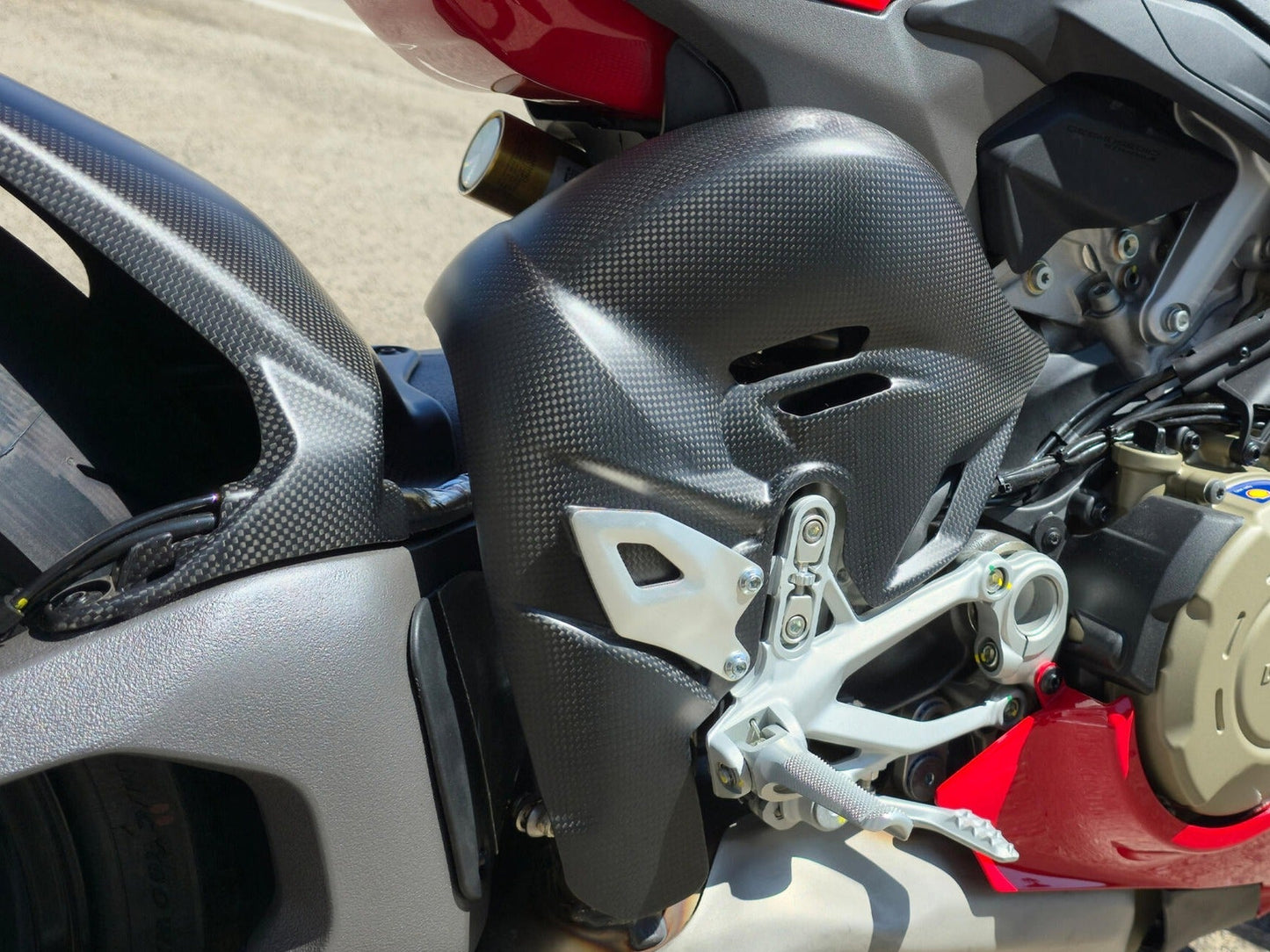 CNC RACING ZA423 Ducati Panigale V4 (2025+) Carbon Exhaust Pipes Heat Guard – Accessories in the Motodeal Motorcycle Aftermarket Accessories and Parts Online Shop