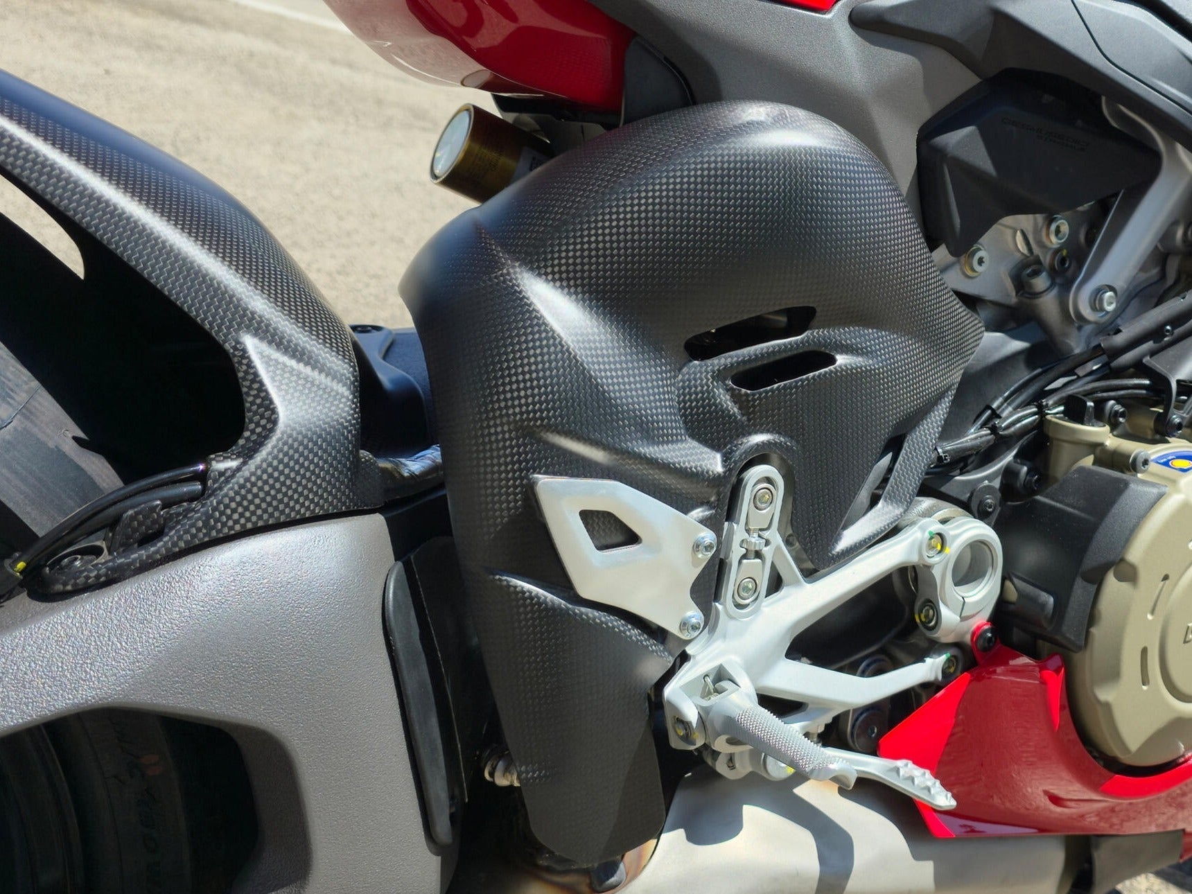 CNC RACING ZA423 Ducati Panigale V4 (2025+) Carbon Exhaust Pipes Heat Guard – Accessories in the Motodeal Motorcycle Aftermarket Accessories and Parts Online Shop