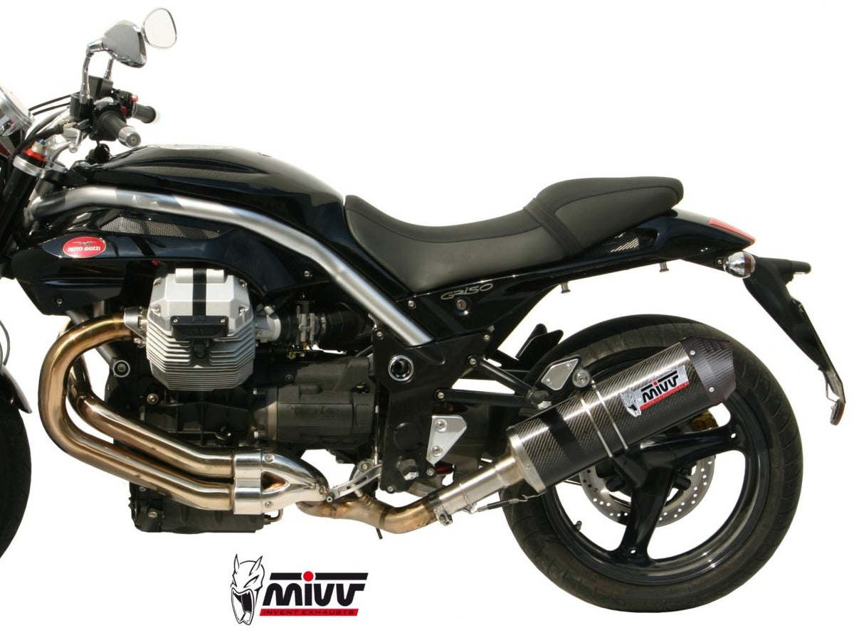 MIVV M.005 MOTO GUZZI GRISO 850 / 1100 / 1200 ( 2006 / 16 ) Slip-on Exhaust "Oval" (carbon + cap; approved) – Accessories in the 2WheelsHero Motorcycle Aftermarket Accessories and Parts Online Shop