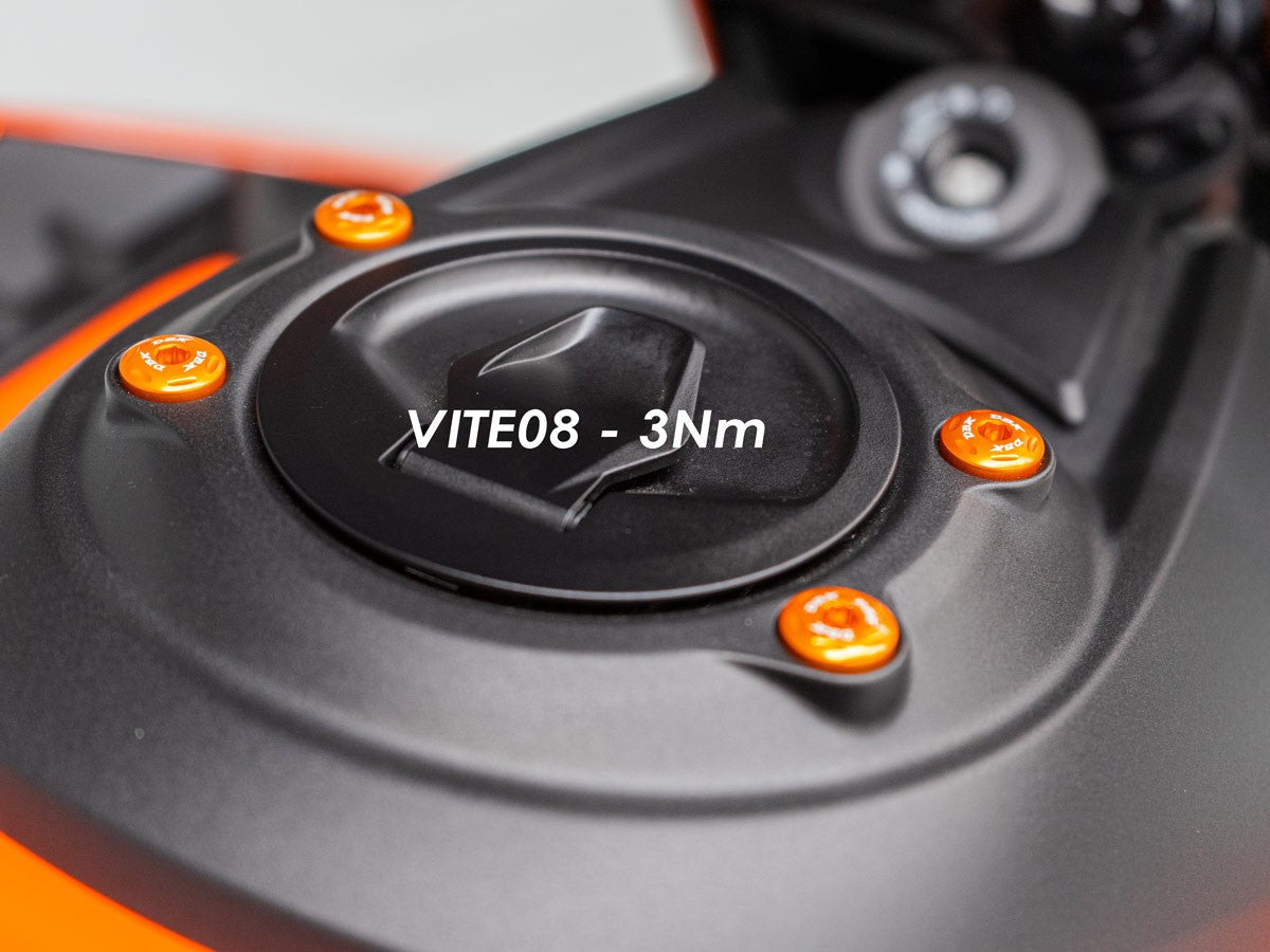 KVT91 - DBK KTM 990 Duke (2024+) Fuel Tank Cap Screws Kit (left side) – Accessories in the Motodeal Motorcycle Aftermarket Accessories and Parts Online Shop