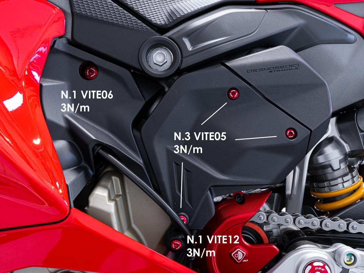 DBK DUCABIKE KVT99 Ducati Panigale V4 Side Tank Panel Screws Kit (left) – Accessories in the Motodeal Motorcycle Aftermarket Accessories and Parts Online Shop