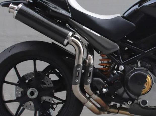 SPARK GDU0820 Ducati Monster S4R / S4RS (06/08) Carbon Slip-on Exhaust "Round" (EU homologated; high position)