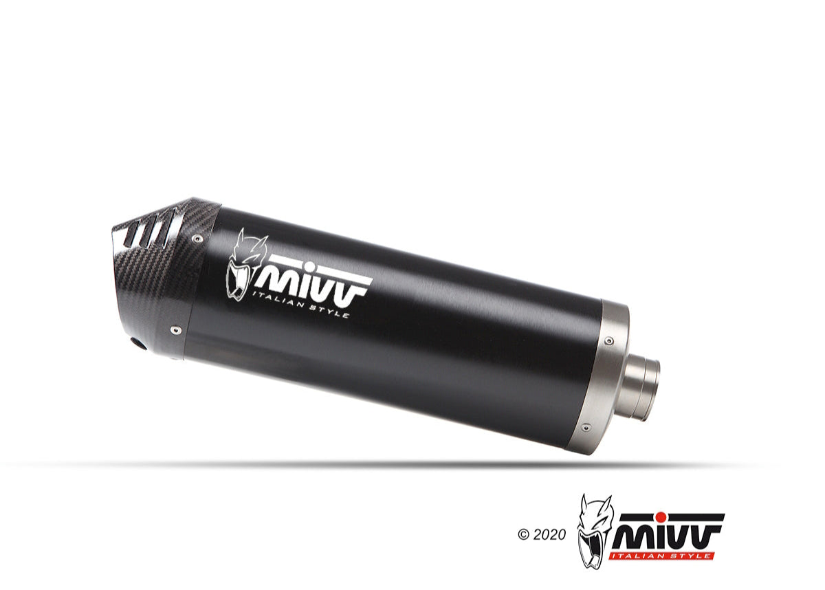 MIVV O.010 KYMCO XCITING 400i ( 2013 / 18 ) Slip-on Exhaust "Oval" (black + carbon cap; approved) – Accessories in the 2WheelsHero Motorcycle Aftermarket Accessories and Parts Online Shop