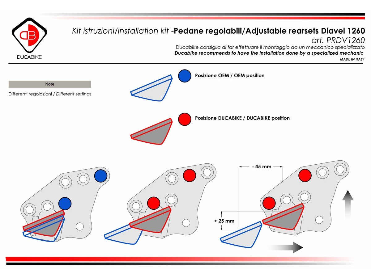 PRDV12601 - DUCABIKE Ducati Diavel 1260 (2019+) Adjustable Rearset – Accessories in the Motodeal Motorcycle Aftermarket Accessories and Parts Online Shop