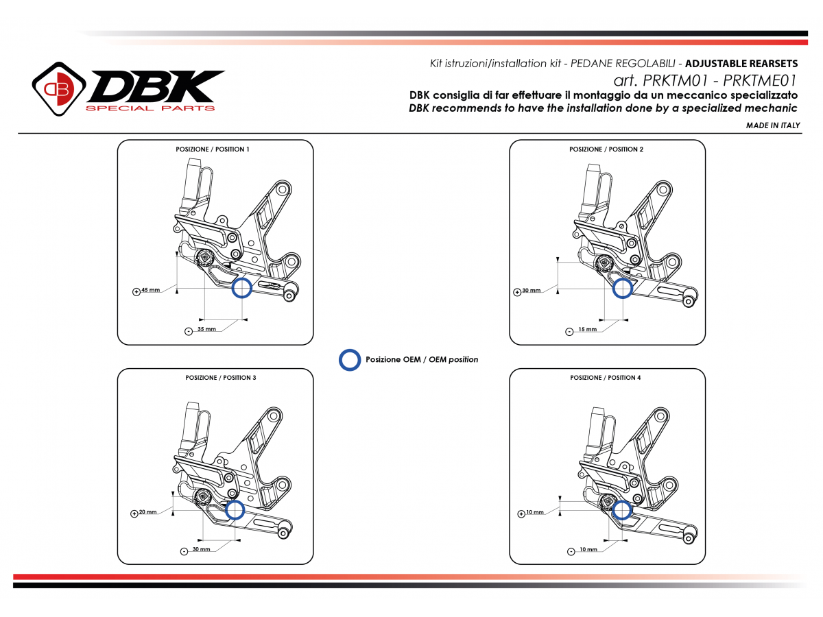 DBK DUCABIKE PRKTM01 KTM 990 DUKE (2024+) Adjustable Rearset (pilot) – Accessories in the Motodeal Motorcycle Aftermarket Accessories and Parts Online Shop
