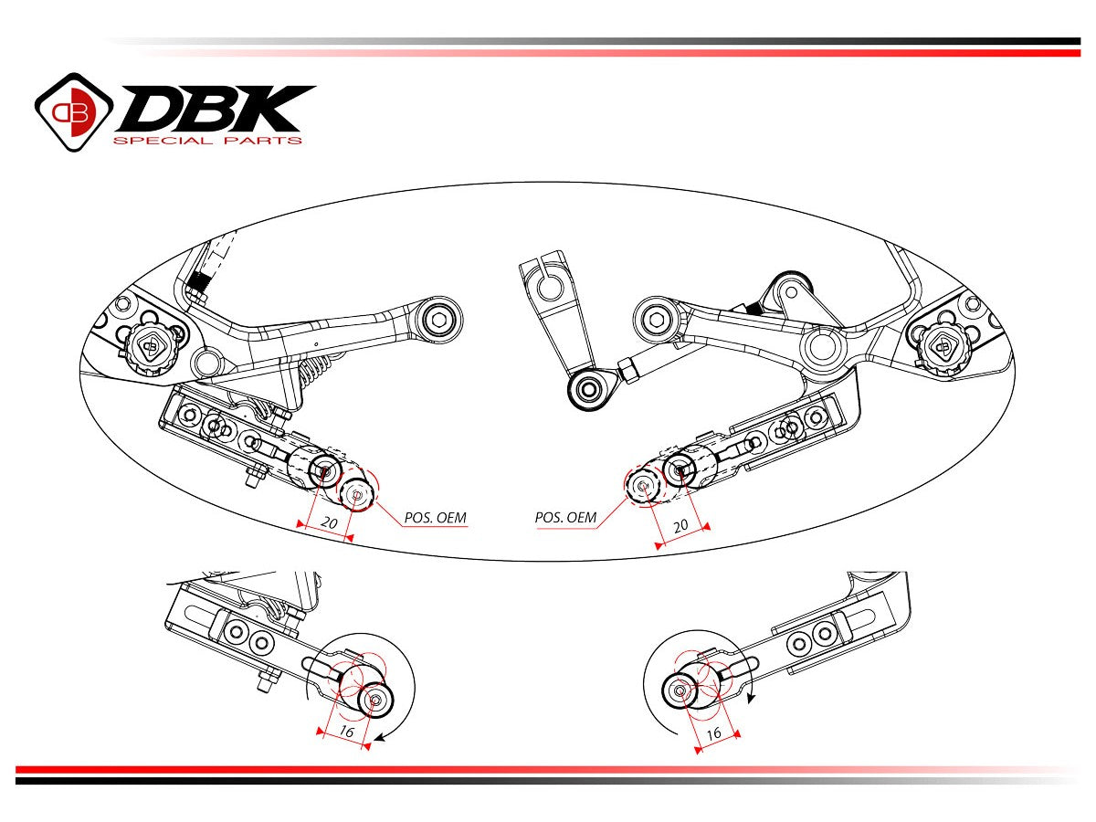 DBK DUCABIKE PRSFV402 Ducati Streetfighter V4 / V4S (2025+) Adjustable Rearset – Accessories in the Motodeal Motorcycle Aftermarket Accessories and Parts Online Shop