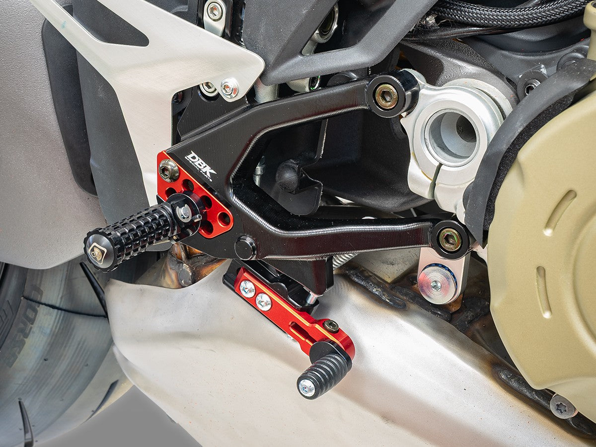 DBK DUCABIKE PRSFV402 Ducati Streetfighter V4 / V4S (2025+) Adjustable Rearset – Accessories in the Motodeal Motorcycle Aftermarket Accessories and Parts Online Shop