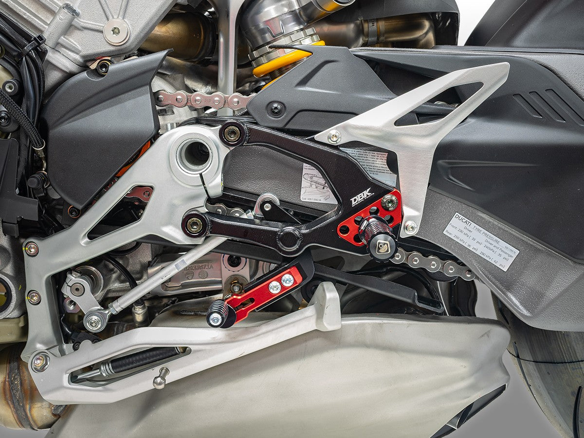 DBK DUCABIKE PRSFV402 Ducati Streetfighter V4 / V4S (2025+) Adjustable Rearset – Accessories in the Motodeal Motorcycle Aftermarket Accessories and Parts Online Shop