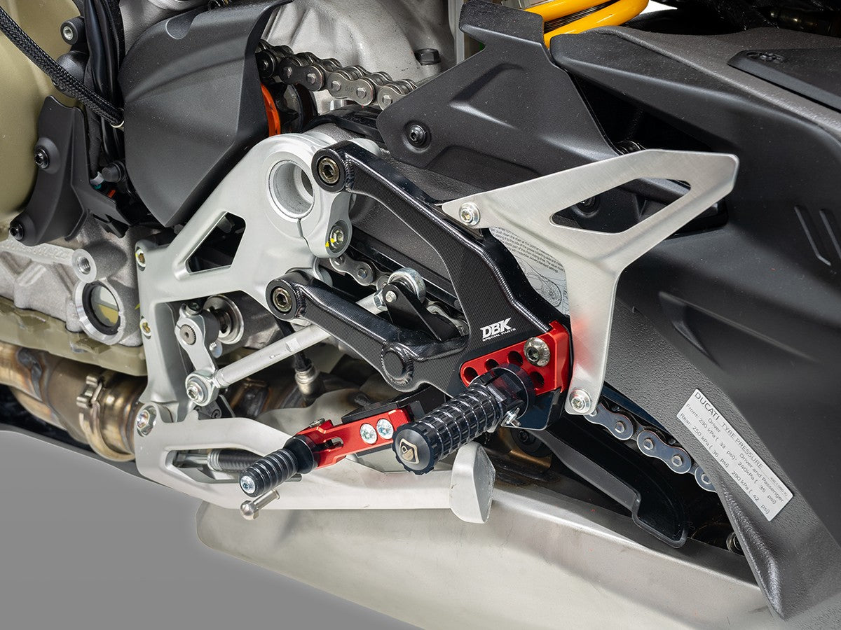 DBK DUCABIKE PRSFV402 Ducati Streetfighter V4 / V4S (2025+) Adjustable Rearset – Accessories in the Motodeal Motorcycle Aftermarket Accessories and Parts Online Shop
