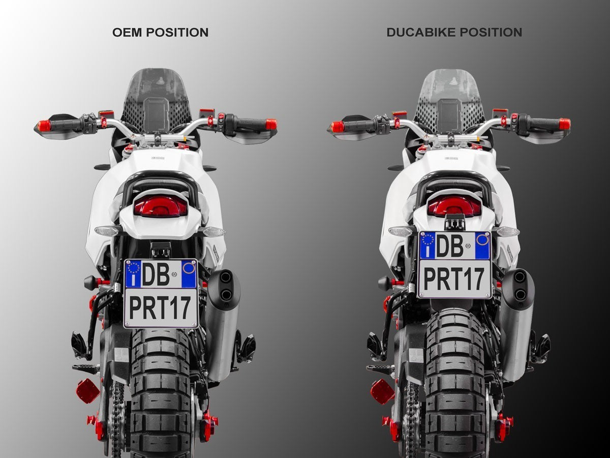 PRT17 - DBK Ducati DesertX 937 / Rally (2022+) Adjustable License Plate Move Kit – Accessories in the Motodeal Motorcycle Aftermarket Accessories and Parts Online Shop