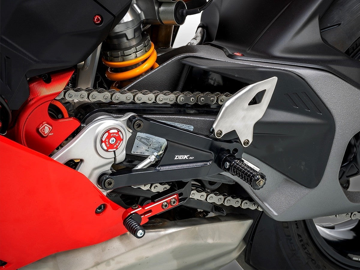 DBK DUCABIKE PRV402 Ducati Panigale V4 / V4S (2025+) Adjustable Rearset (SBK edition) – Accessories in the Motodeal Motorcycle Aftermarket Accessories and Parts Online Shop