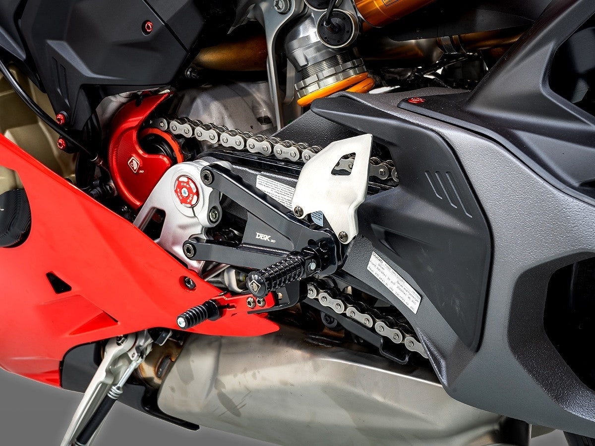 DBK DUCABIKE PRV402 Ducati Panigale V4 / V4S (2025+) Adjustable Rearset (SBK edition) – Accessories in the Motodeal Motorcycle Aftermarket Accessories and Parts Online Shop