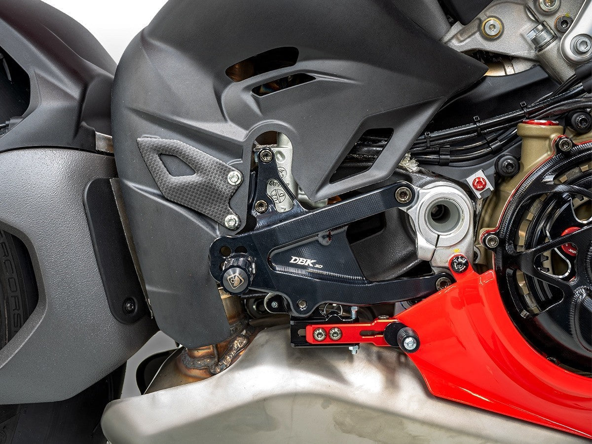 DBK DUCABIKE PRV402 Ducati Panigale V4 / V4S (2025+) Adjustable Rearset (SBK edition) – Accessories in the Motodeal Motorcycle Aftermarket Accessories and Parts Online Shop