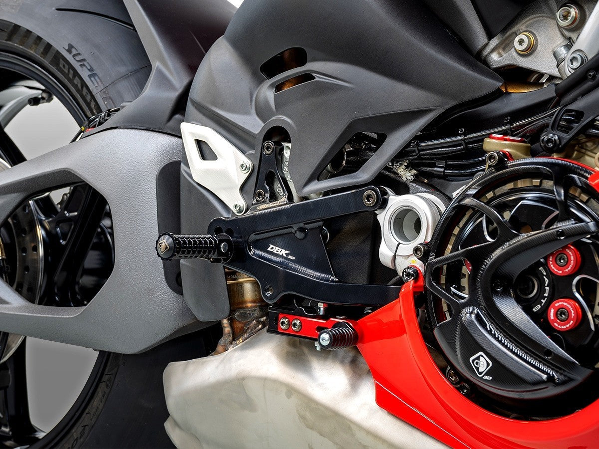 DBK DUCABIKE PRV402 Ducati Panigale V4 / V4S (2025+) Adjustable Rearset (SBK edition) – Accessories in the Motodeal Motorcycle Aftermarket Accessories and Parts Online Shop