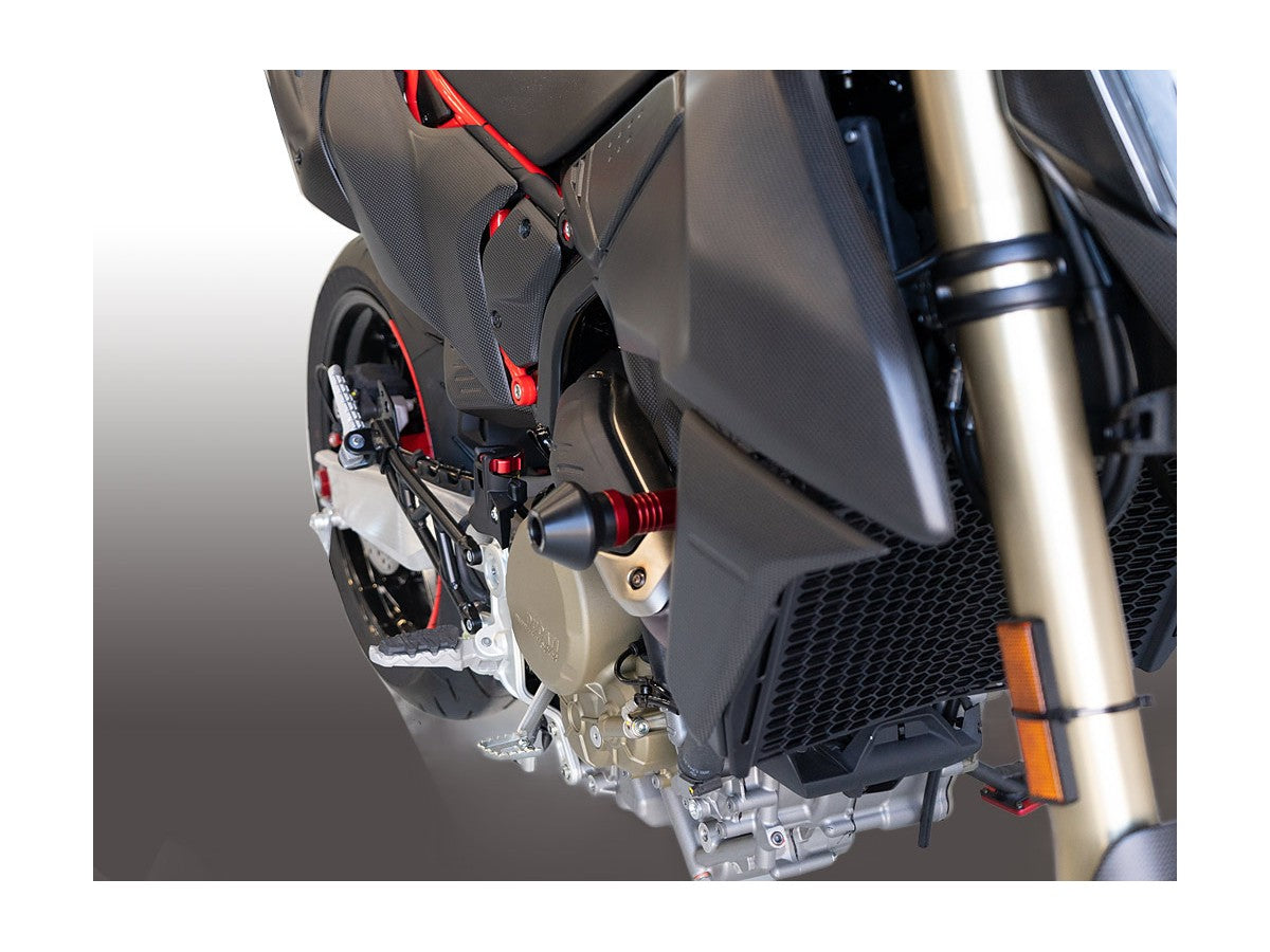 DBK PTEL02 Ducati Hypermotard 698 Mono (2024+) Frame Crash Protection Sliders – Accessories in the Motodeal Motorcycle Aftermarket Accessories and Parts Online Shop
