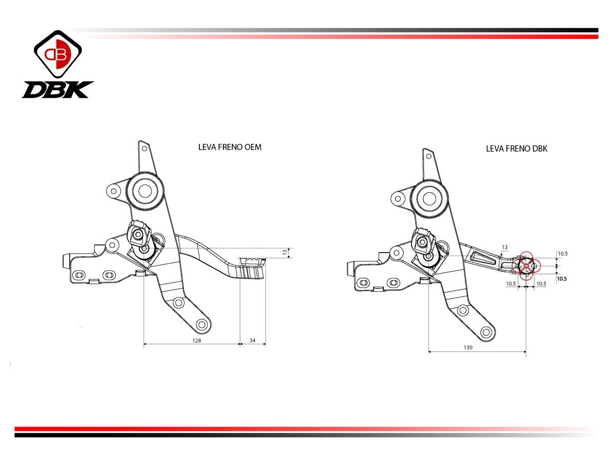 DBK DUCABIKE RPLF27 Ducati Hypermotard 698 Mono (2024+) Brake Lever – Accessories in the Motodeal Motorcycle Aftermarket Accessories and Parts Online Shop