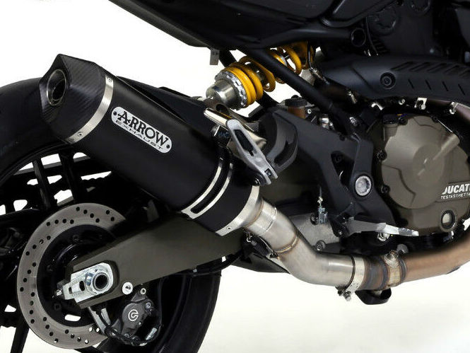 ARROW 71451MI+71768AKN Ducati Monster 821 (14/17) Slip-on Exhaust "Race Tech" (dark aluminum; racing) – Accessories in the 2WheelsHero Motorcycle Aftermarket Accessories and Parts Online Shop