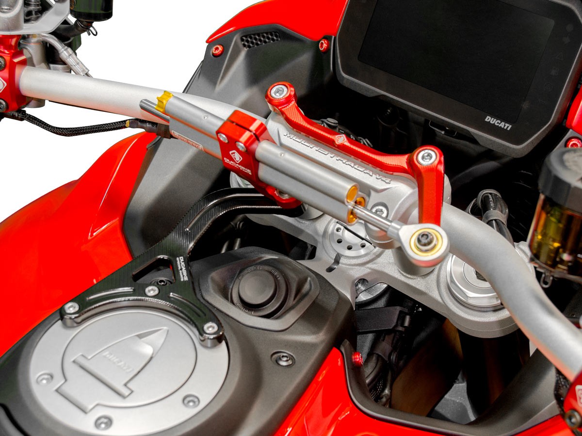 Ducati Multistrada V4 (2021+) OHLINS Steering Damper + DBK / DUCABIKE Mounting Kit – Accessories in the Motodeal Motorcycle Aftermarket Accessories and Parts Online Shop