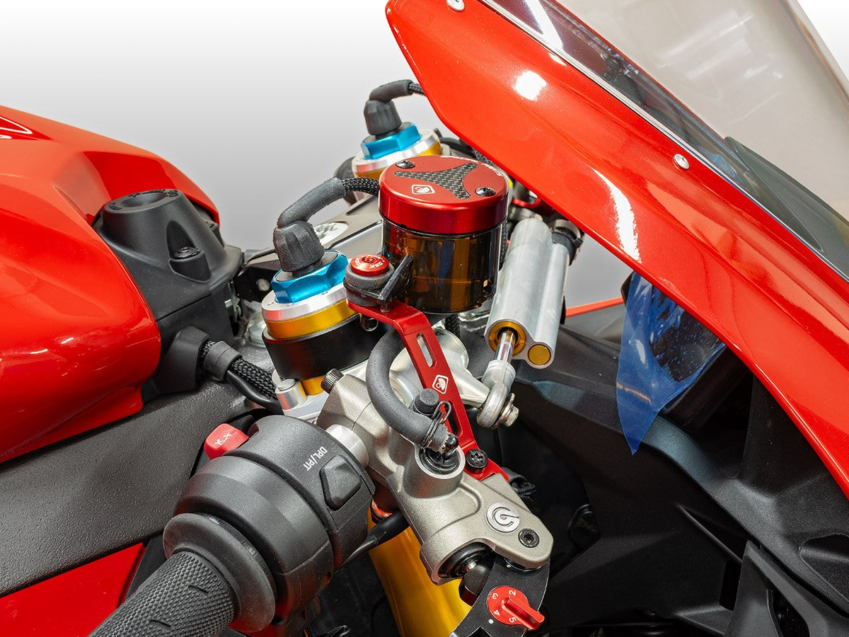 STA16 - DBK Ducati Panigale V4 / V4S (2025+) Brake Fluid Reservoir Support – Accessories in the Motodeal Motorcycle Aftermarket Accessories and Parts Online Shop