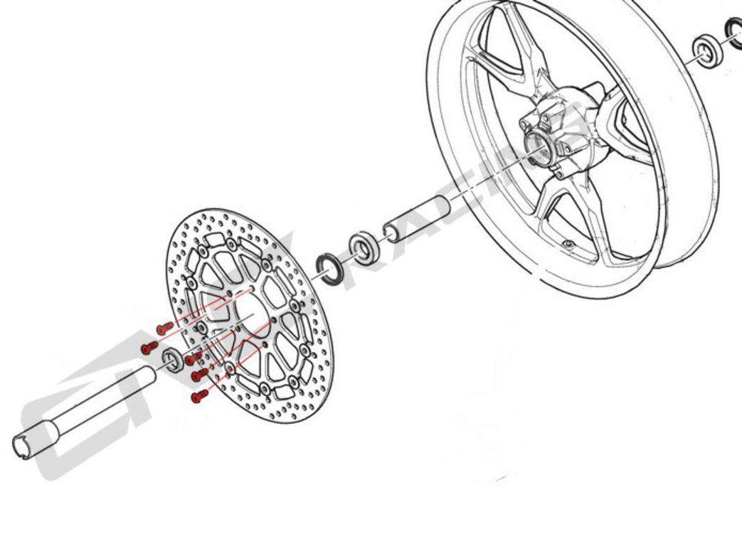 KV414X - CNC RACING Ducati / MV Agusta Titanium Front Brake Disc Bolts (M8x20) – Accessories in the Motodeal Motorcycle Aftermarket Accessories and Parts Online Shop