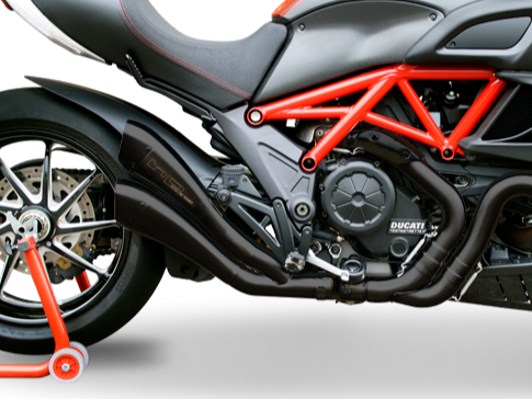 HP CORSE Ducati Diavel Dual Slip-on Exhaust "Hydroform Evolution Black" (EU homologated)