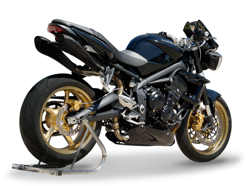 HP CORSE Triumph Street Triple (08/12) Dual Slip-on Exhaust "Hydroform Black" (EU homologated) – Accessories in MotoDeal – Motorcycle Accessories and Parts Online Shop