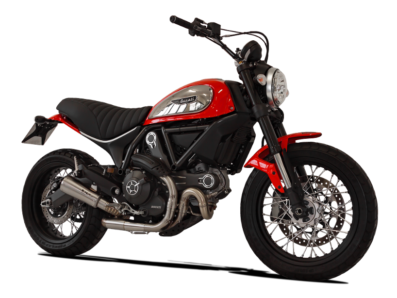 HP CORSE Ducati Scrambler 800 Slip-on Exhaust "GP-07 Satin" (EU homologated; with wire mesh)