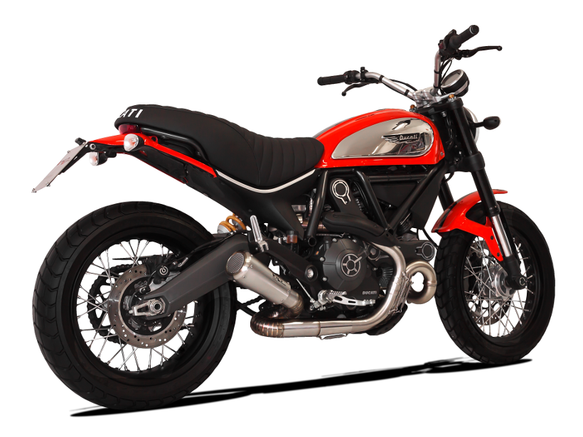 HP CORSE Ducati Scrambler 800 Slip-on Exhaust "GP-07 Satin" (EU homologated; with wire mesh)