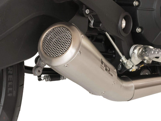 HP CORSE Ducati Monster 797 Slip-on Exhaust "GP-07 Satin Short" (racing; with wire mesh)