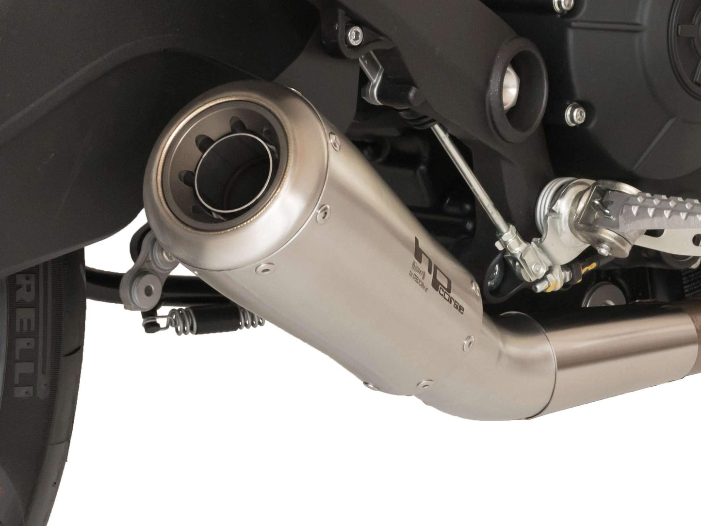 HP CORSE Ducati Monster 797 Slip-on Exhaust "GP-07 Satin Short" (racing; with aluminum ring)