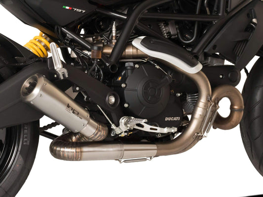 HP CORSE Ducati Monster 797 Slip-on Exhaust "GP-07 Satin" (racing; with aluminum ring)