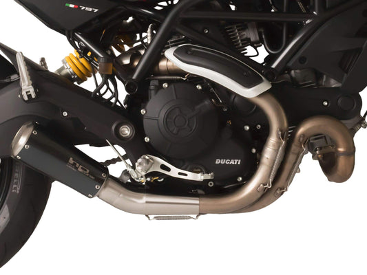 HP CORSE Ducati Monster 797 Slip-on Exhaust "GP-07 Black Short" (racing; with wire mesh)