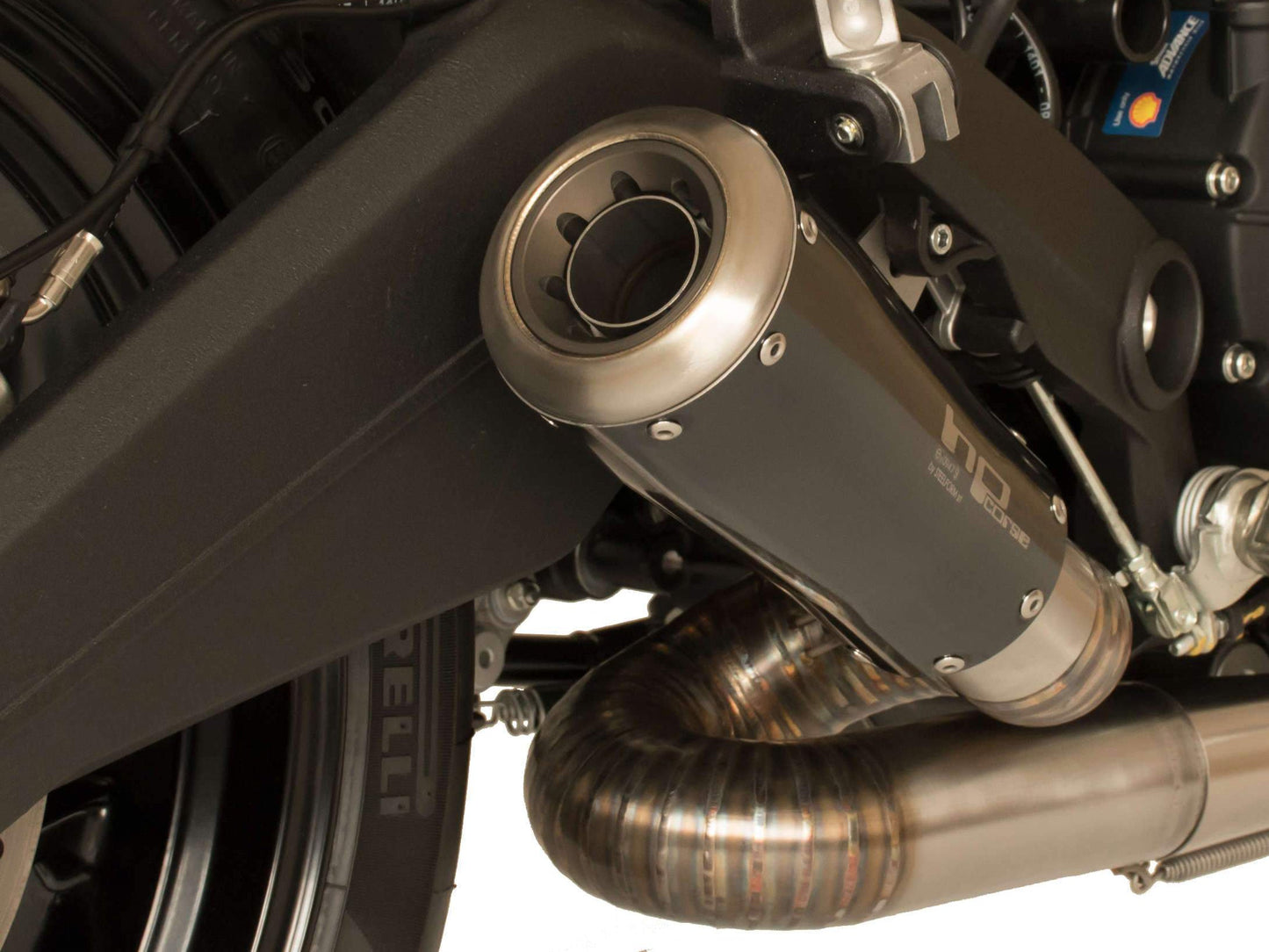 HP CORSE Ducati Monster 797 Slip-on Exhaust "GP-07 Black" (racing; with aluminum ring)