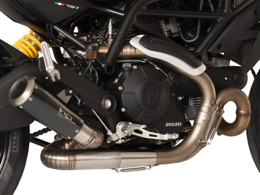 HP CORSE Ducati Monster 797 Slip-on Exhaust "GP-07 Black" (racing; with aluminum ring)