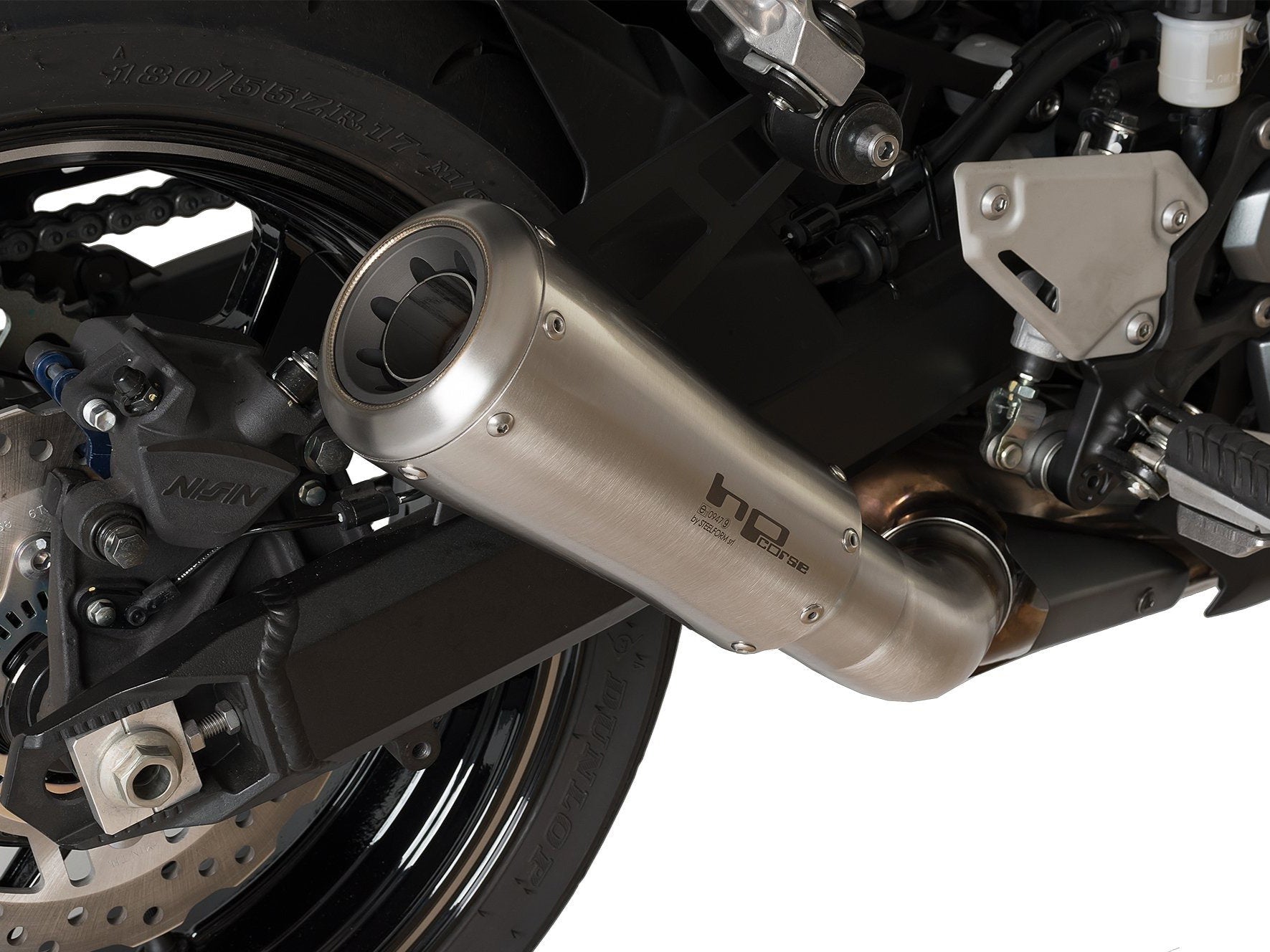 HP CORSE Kawasaki Z900 (17/19) Slip-on Exhaust "GP-07 Satin with Aluminum Ring" (racing) – Accessories in MotoDeal – Motorcycle Accessories and Parts Online Shop