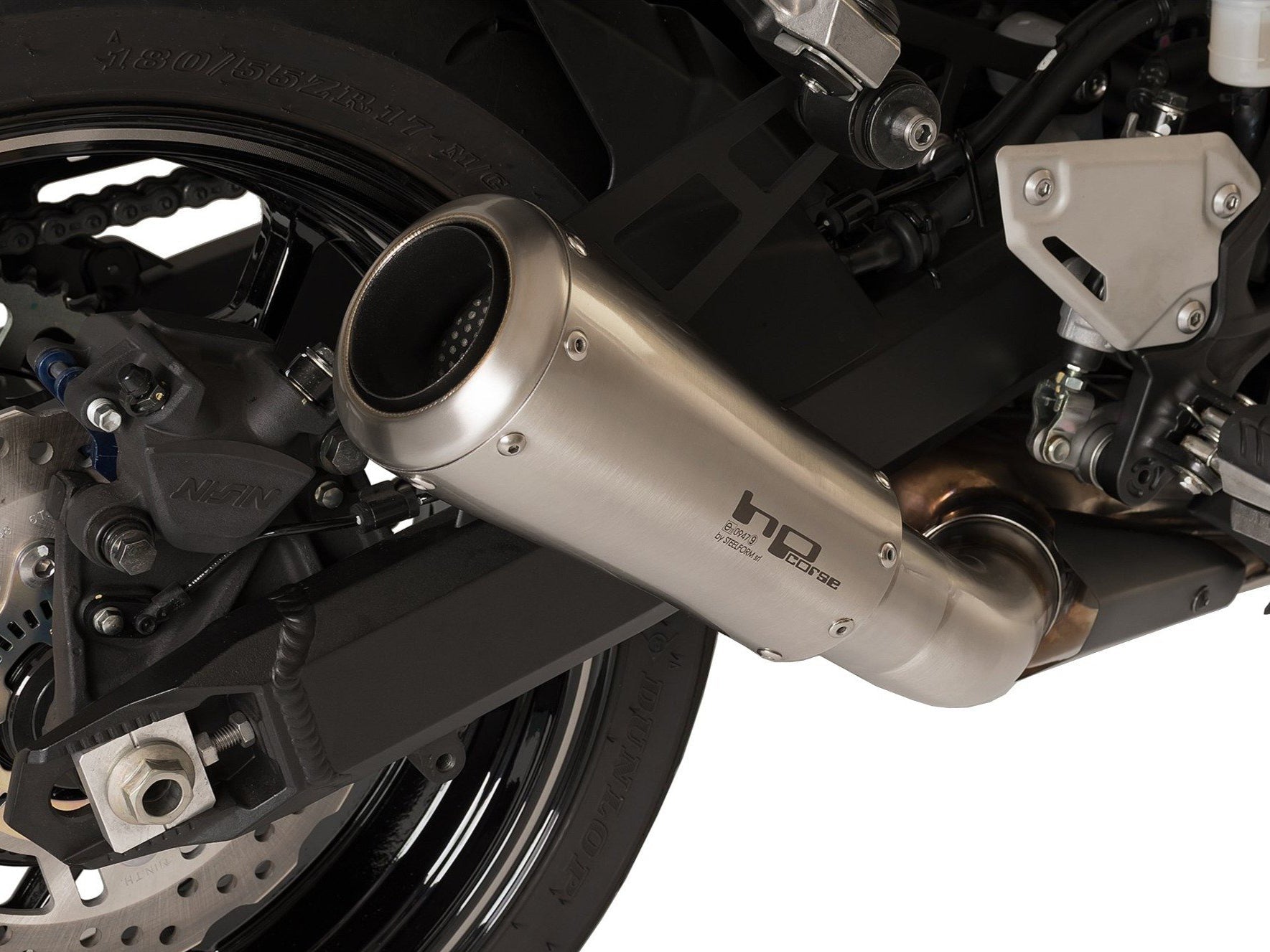 HP CORSE Kawasaki Z900 (17/19) Slip-on Exhaust "GP-07 Satin with Aluminum Ring" (racing) – Accessories in MotoDeal – Motorcycle Accessories and Parts Online Shop