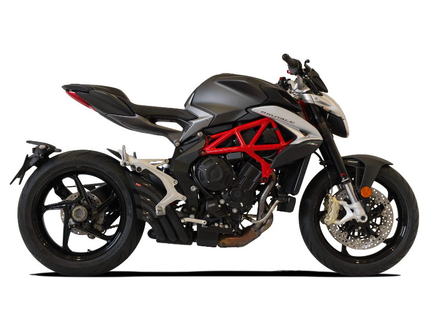 HP CORSE MV Agusta Brutale 800/RR Slip-on Exhaust "HydroTre Black" (racing; with carbon cover)