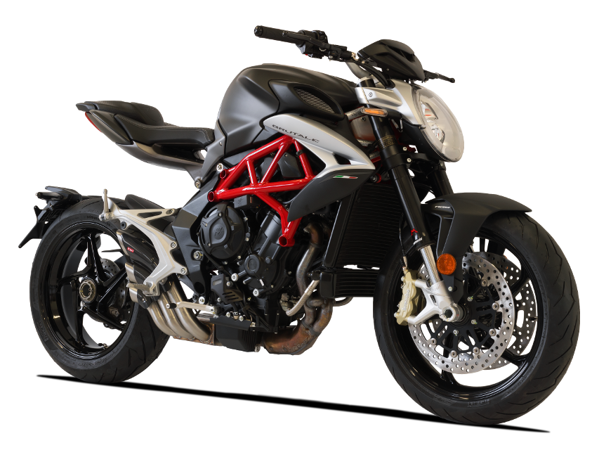 HP CORSE MV Agusta Brutale 800/RR Slip-on Exhaust "HydroTre Satin" (racing; with carbon cover)